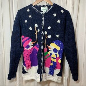 Quacker Factory Snowman Cardigan Sweater 
Size‎ XS